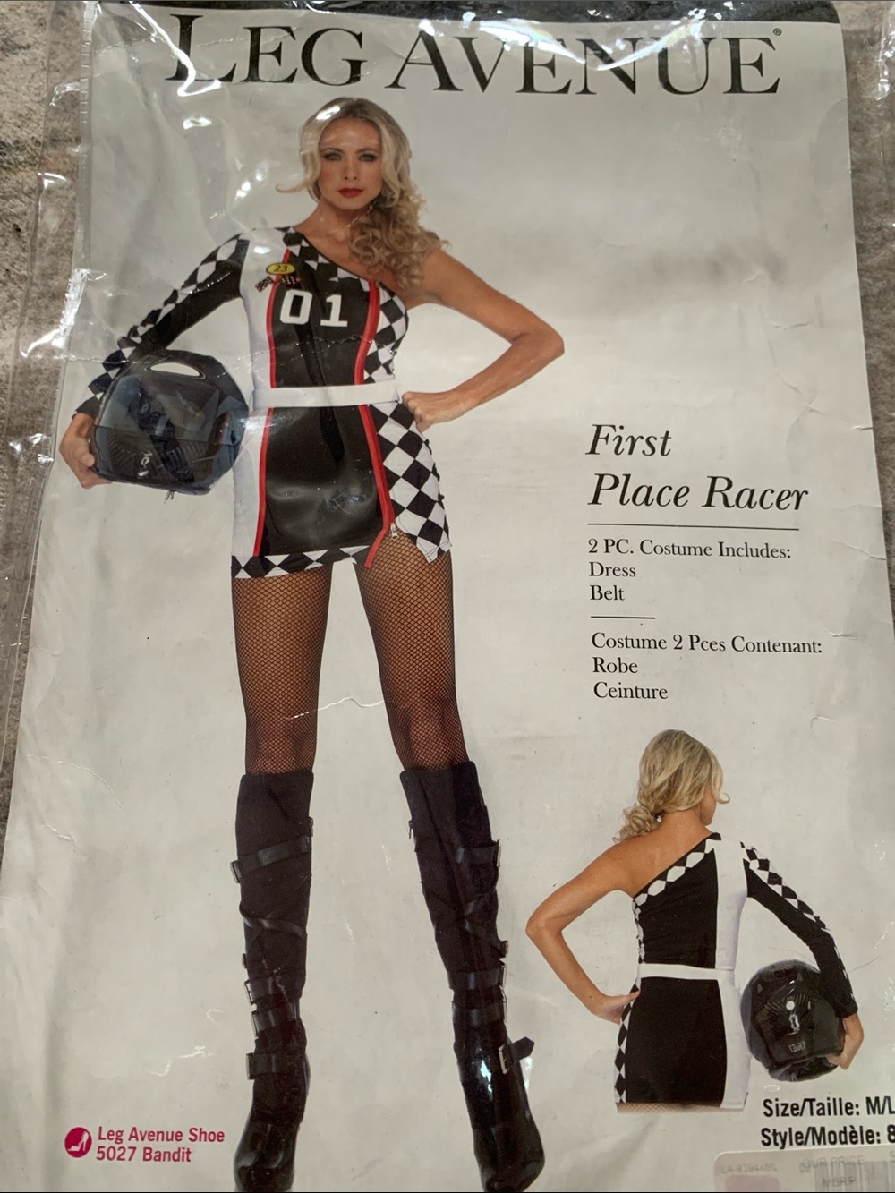 Leg Avenue 1st place Racer Black, White & Red Racing Costume Dress